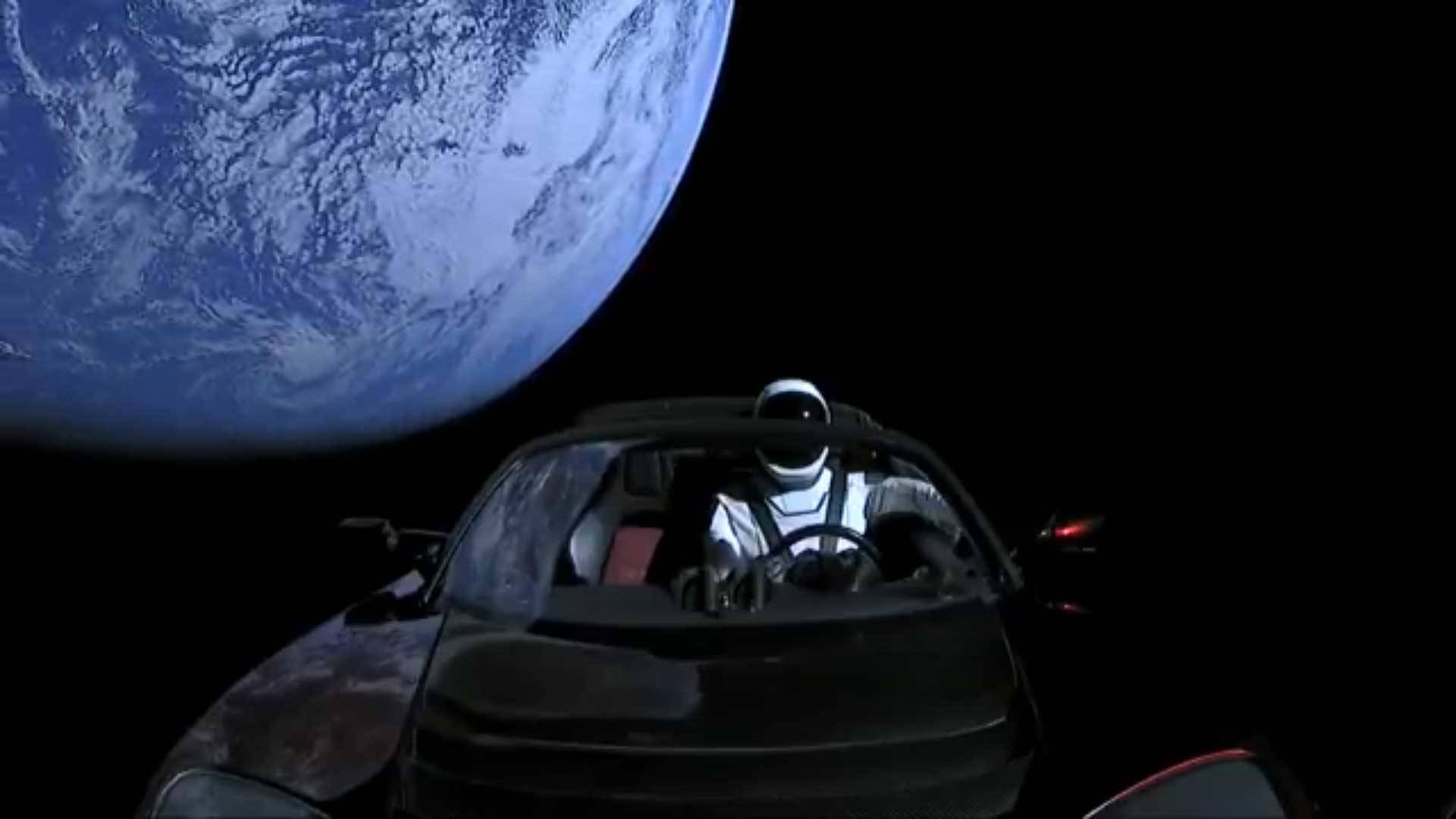 tesla in space