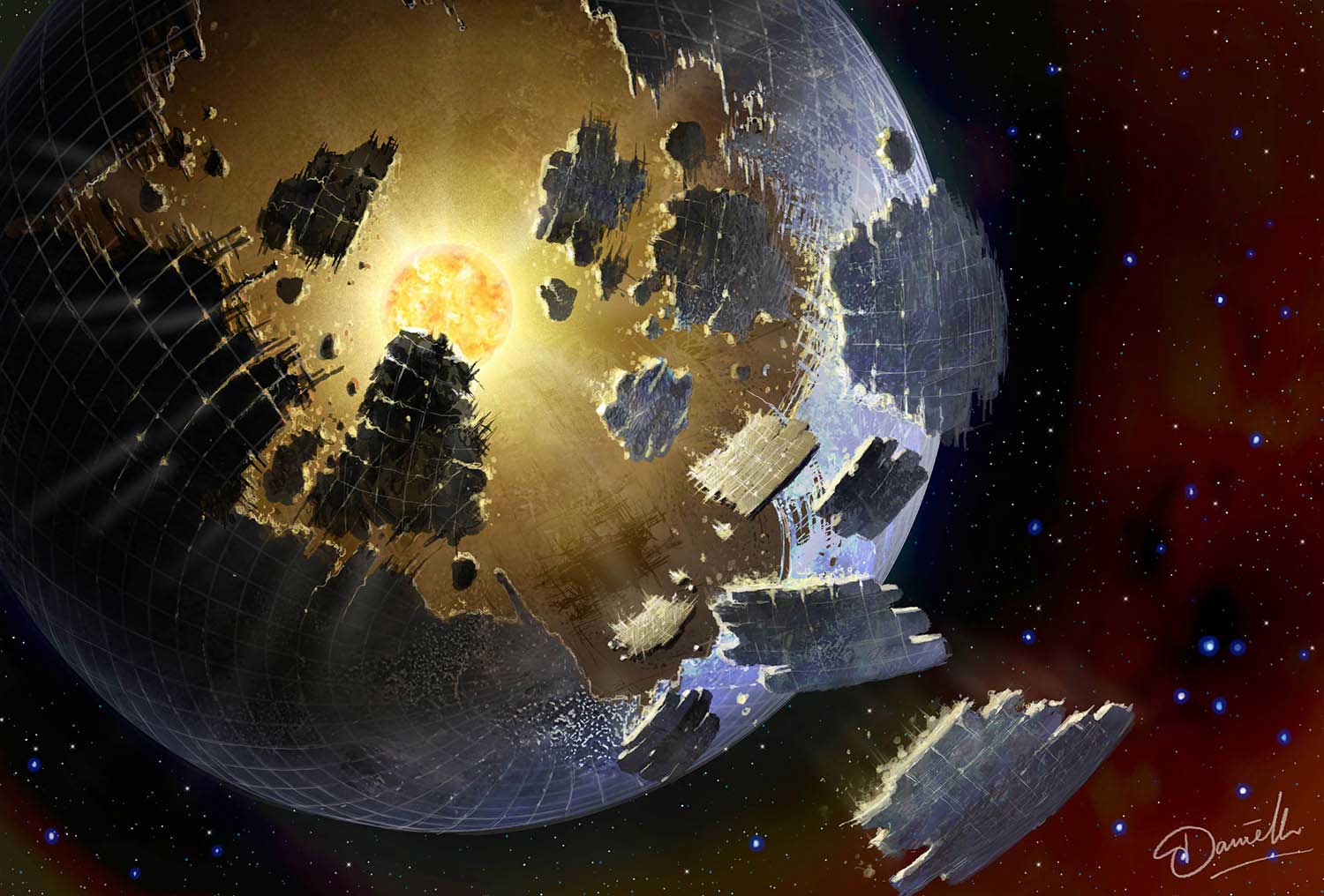 artist Danielle Futselaar's image of a Dyson Sphere