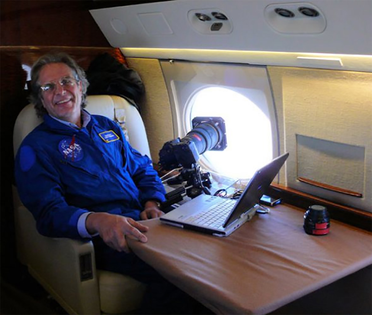Julian Nott on an Airplane