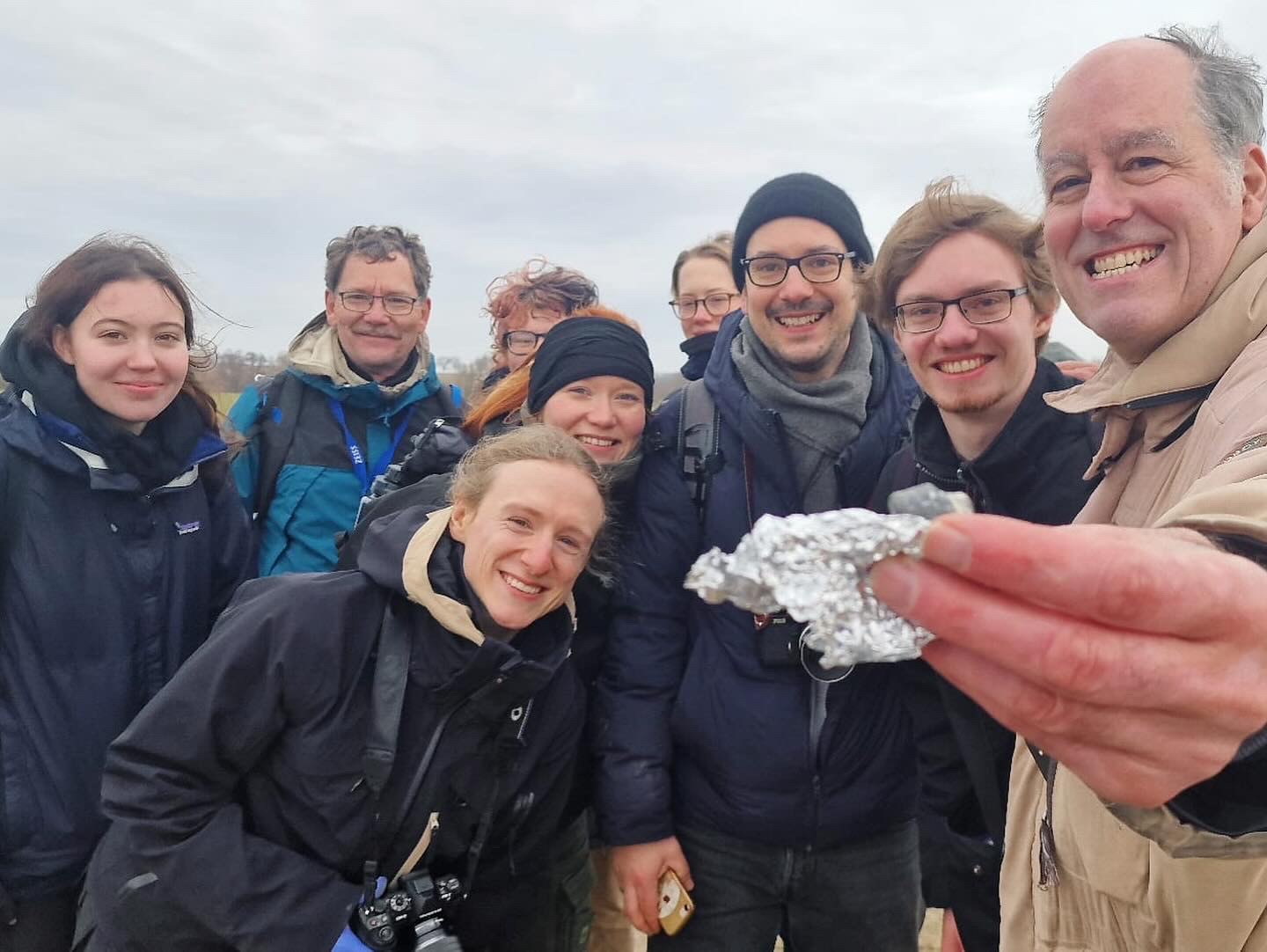 jennikens with people and meteorite