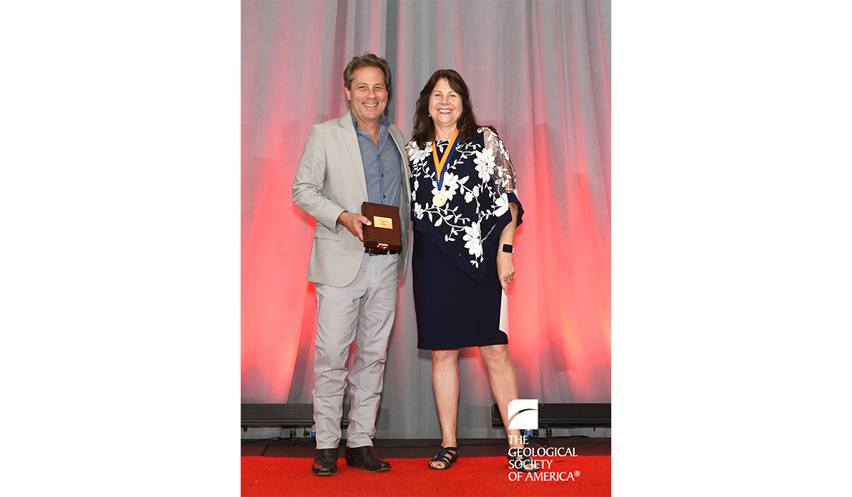 Janice Bishop with Christopher "Chuck" Bailey, Acting President of the Geological Society of America