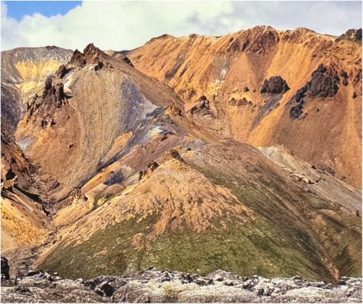 Landmannalaugar region of Iceland where ferrihydrite is observed