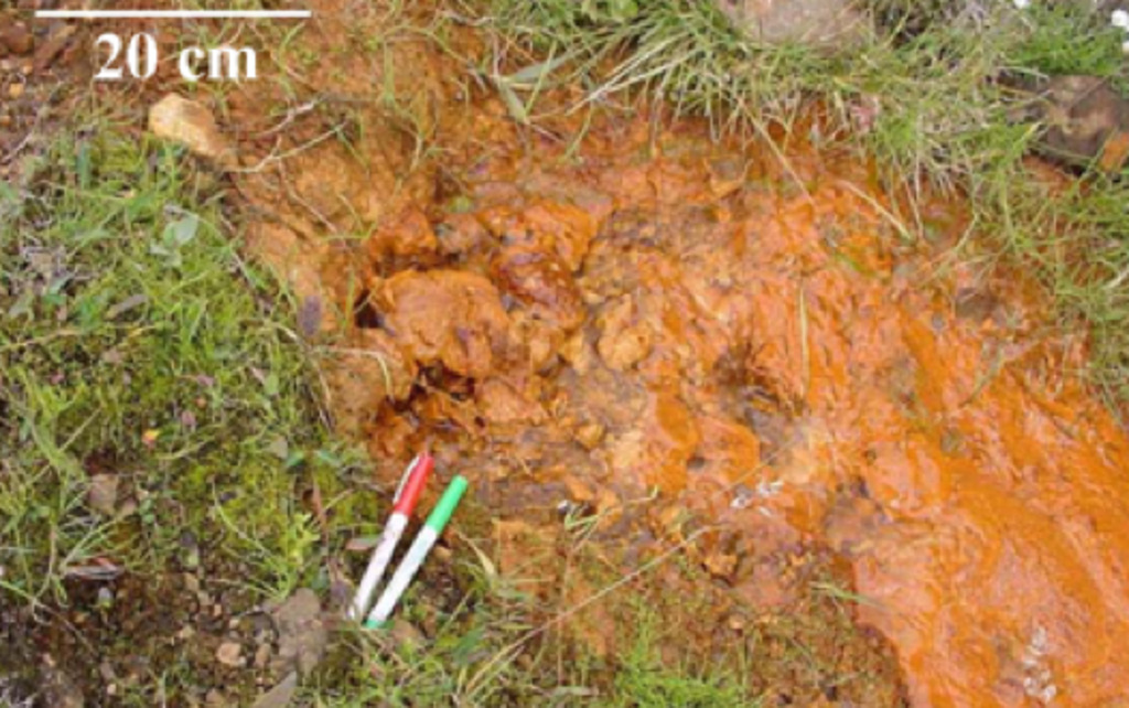Bishop field site at Landmannalaugar where ferrihydrite formed in cold runoff from basaltic tuffs