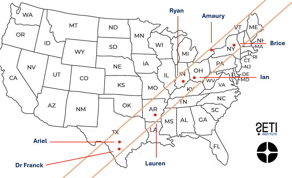 April 8 2024 Eclipse. Unistellar Map.