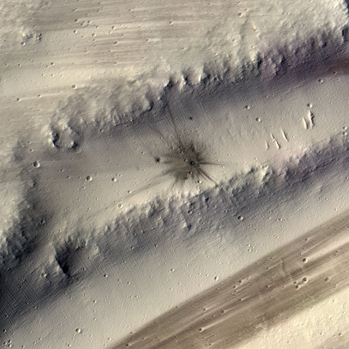 HiRise Raining Rocks