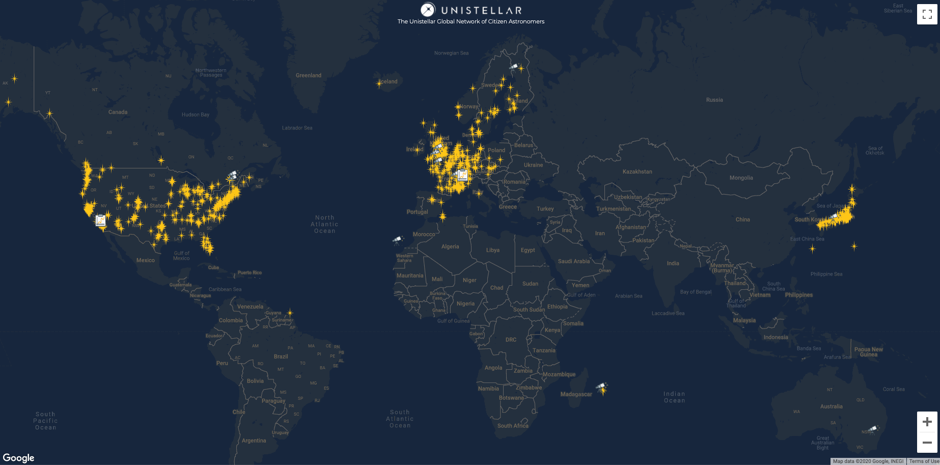 Unistellar Network Map - October 2020