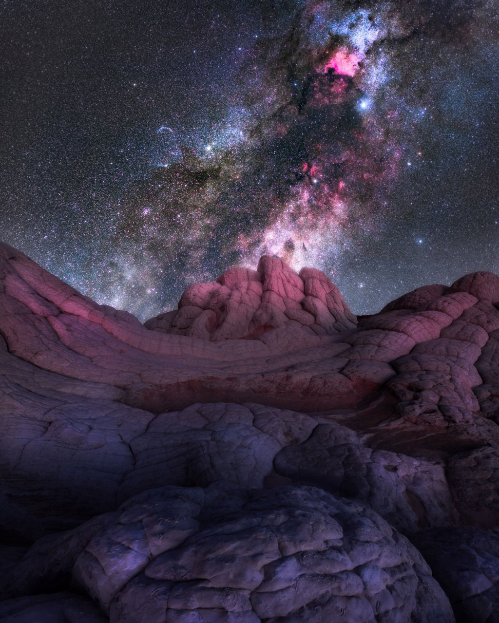 panoramic night view of the starry sky