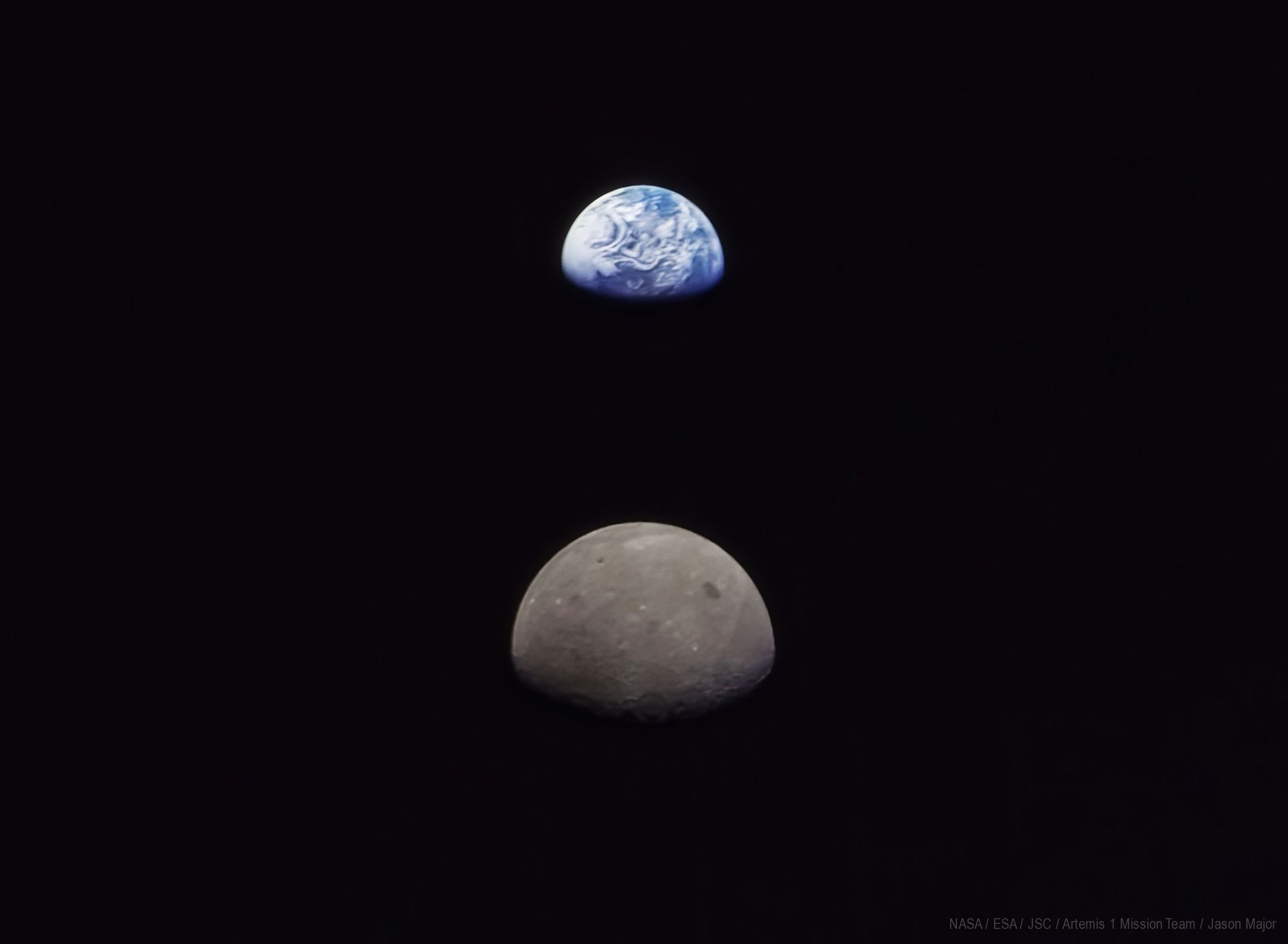 earth and moon