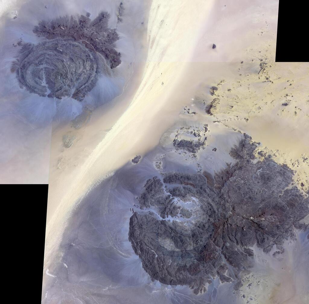 Aerial view of Jebels Awenat and Arkenu Libya