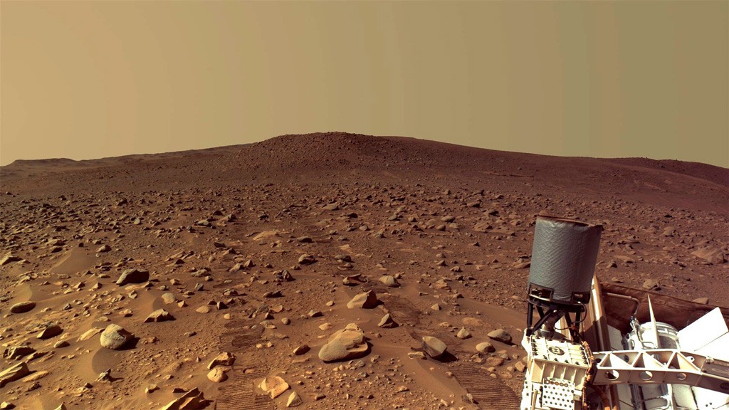 Image of the red rocky surface of Mars