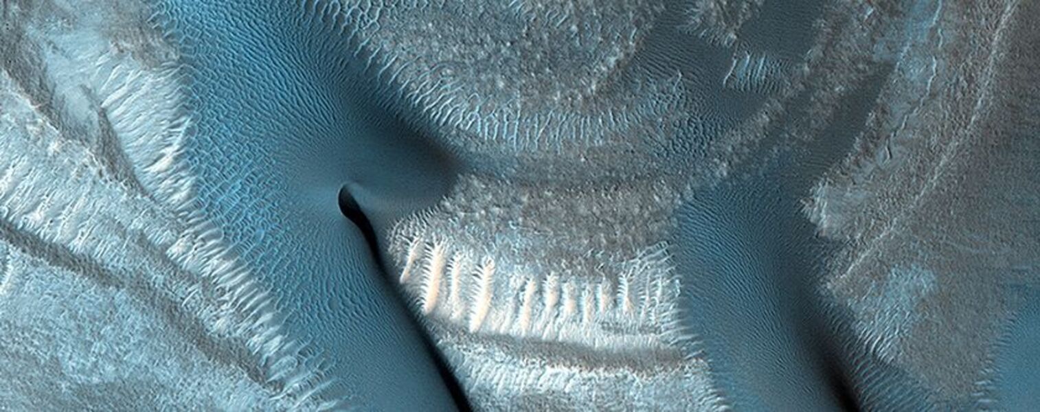 Layers in a Crater in Nilosyrtis, Mars