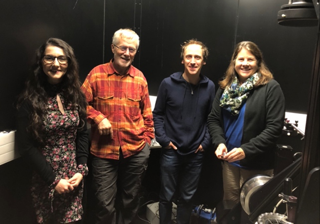 Yeşilbaş and Bishop with hosts Dr. Bernard Schmitt and Dr. Olivier Poch from the Cold Surfaces Spectroscopy laboratory
