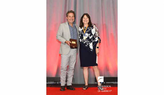 Janice Bishop with Christopher "Chuck" Bailey, Acting President of the Geological Society of America