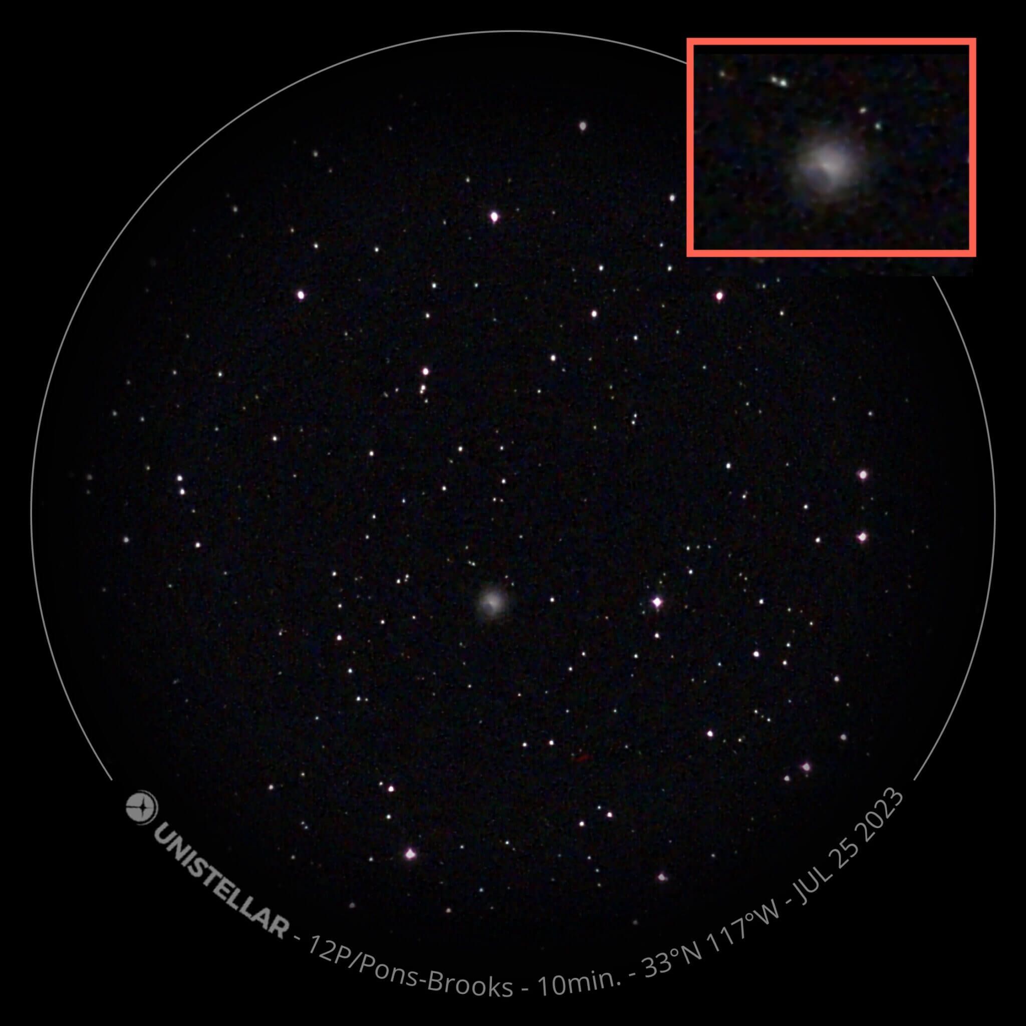 Comet 12P/Pons-Brooks captured by Scott Kardel (US) with his Unistellar telescope.