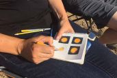 Drawing the Eclipse. Photo Credit: Bill Diamond.