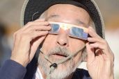 Man Viewing the Eclipse. Photo Credit: Seth Shostak.