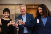 CEO Bill Diamond, with two of our SETI Forward award recipients, Lana Tilke and Benjamin Fields