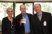 Carl Sagan Center for Research Director, Nathalie Cabrol, Chairman of the Board of Trustees, Dan Lankford, and Bernard Burawski