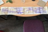 drawing on table